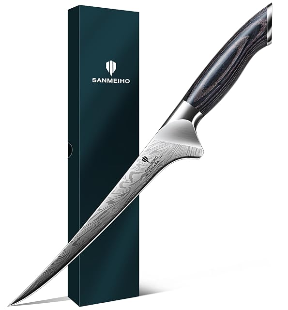 Coltello per sfilettare SANMEIHO da 18 cm in acciaio sinterizzato giapponese