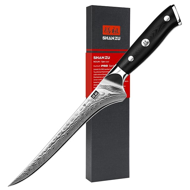 Coltello per sfilettare e disossare SHAN ZU Damasco da 18 cm