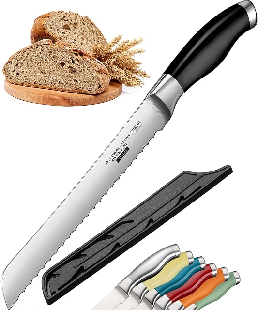 Coltello da pane seghettato in acciaio inox Orblue