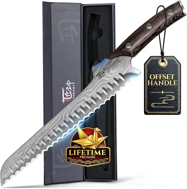 Coltello da pane seghettato a manico rialzato SYOKAMI da 26,9 cm