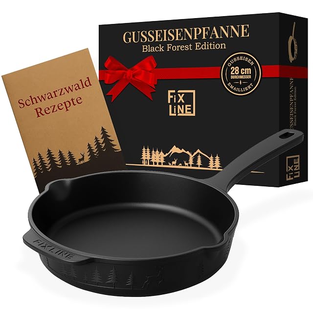 Padella in ghisa smaltata FIXLINE BLACK FOREST da 28 cm