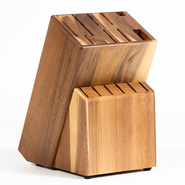Ceppo portacoltelli vuoto in acacia Coninx con 15 fessure