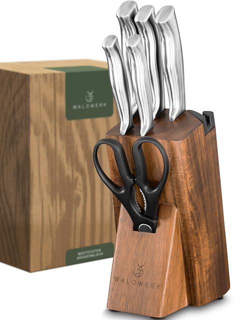 Set di 7 coltelli WALDWERK con ceppo in acacia