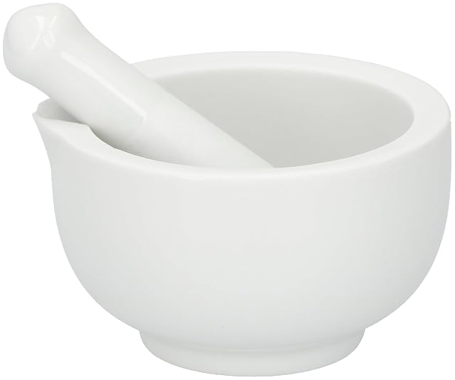 Piccolo mortaio bianco con pestello alpina
