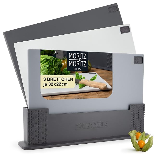Set di 3 taglieri in plastica Moritz & Moritz 2920 con supporto