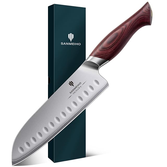 Coltello santoku giapponese laminato SANMEIHO da 18 cm