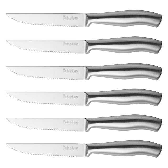 Set di 6 coltelli da bistecca seghettati isheTao