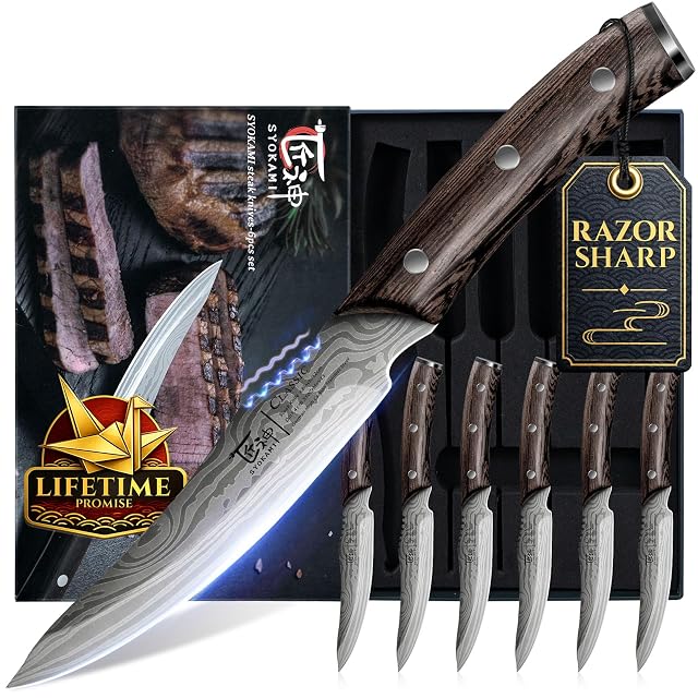 Set di 6 coltelli da bistecca di stile giapponese SYOKAMI