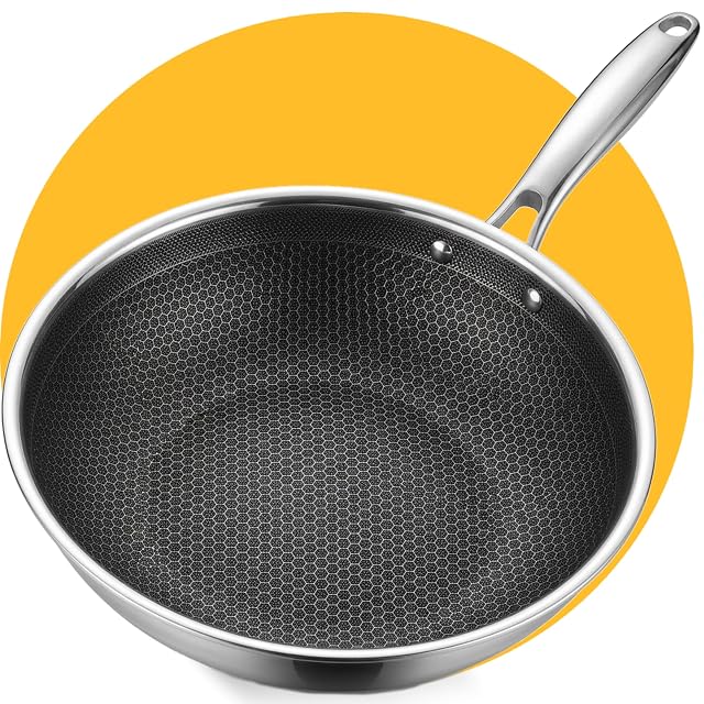 Wok in acciaio inox a nido d’ape Pasper WOK-28 da 28 cm