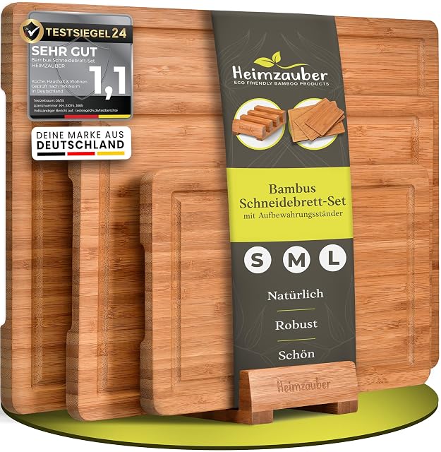 Set di 3 taglieri in bambù Heimzauber